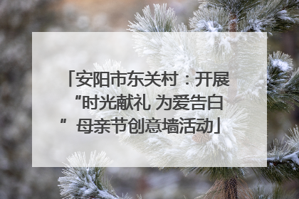 安阳市东关村：开展“时光献礼 为爱告白”母亲节创意墙活动